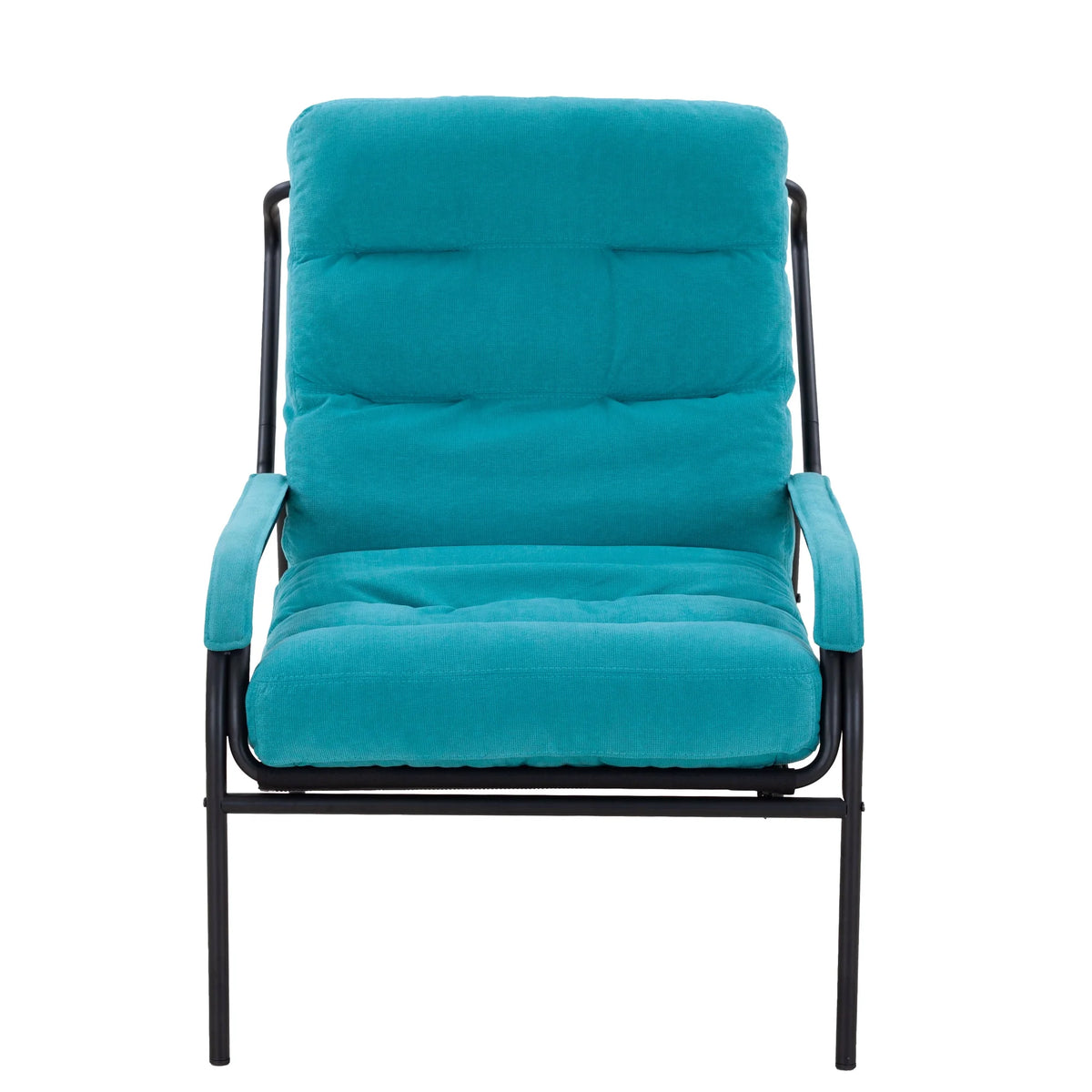 Turquoise Iron Arm Chair with Metal Legs A149