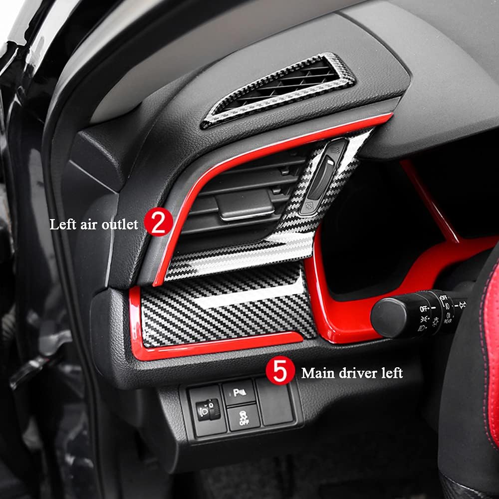 Carbon Fibre ABS Air Conditioning Outlet and Panel Instrument Panel for 10th Gen Honda Civic 2016 2017 2018 2019 2020 2021 N720