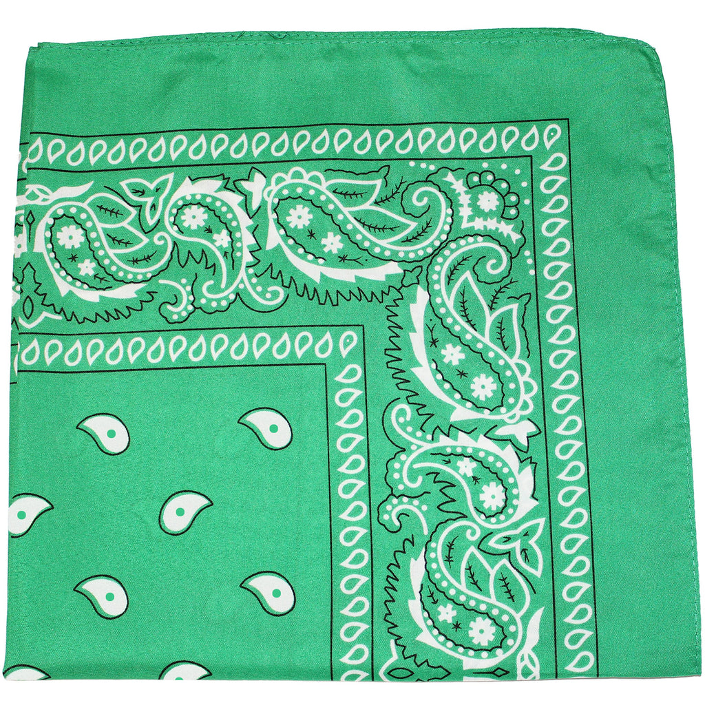 150 Paisley 100% Polyester Bandanas (Green) X72178