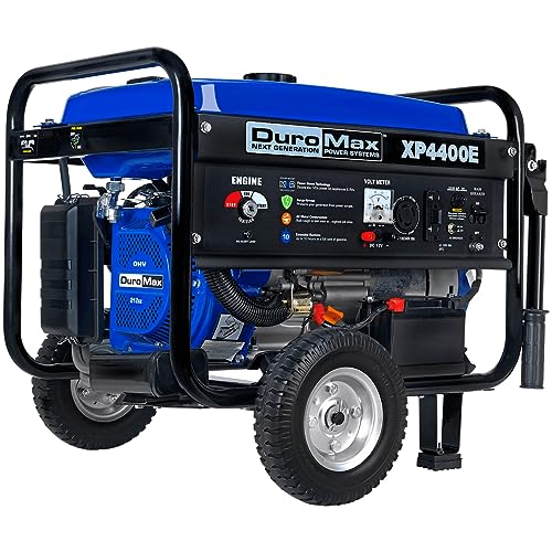 Blue Black Gas Powered Portable Generator 4400 Watt Electric Start K235698