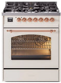 30 Dual Fuel Natural Gas Range Antique White Copper Trim N207