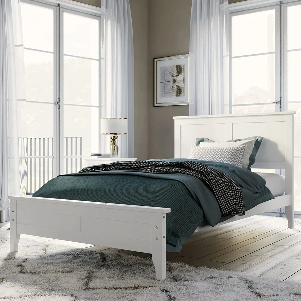 White 3 Piece Wood Bedroom Set with Full Size Bed L2037