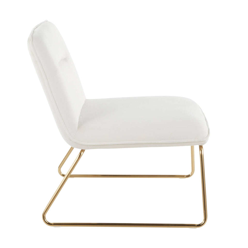 Cream Velvet Accent Chair P9008