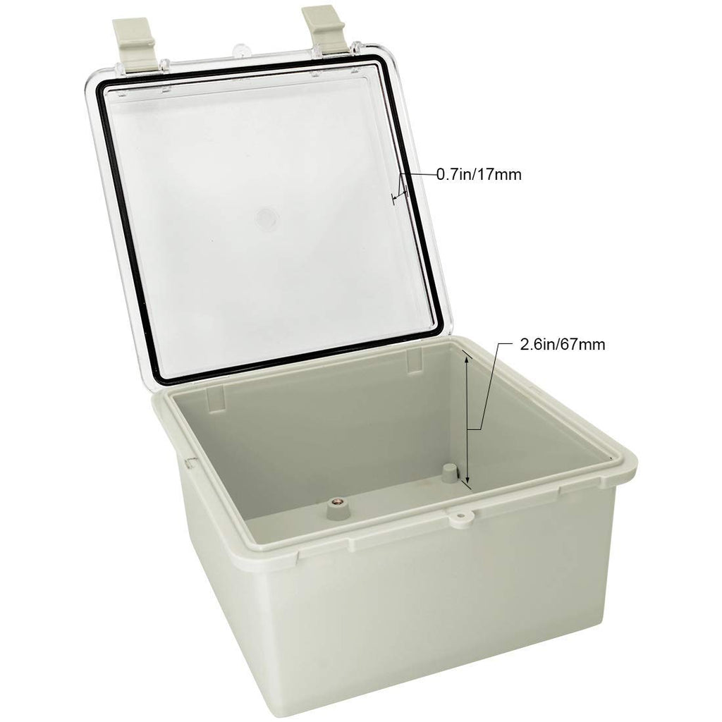 ABS Plastic IP65 Junction Box with Clear Cover 5.9 x 5.9 x 3.5 inch Pack of 2 X63264