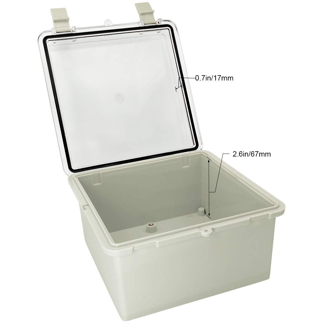 ABS Plastic IP65 Junction Box with Clear Cover 5.9 x 5.9 x 3.5 inch Pack of 2 X63264