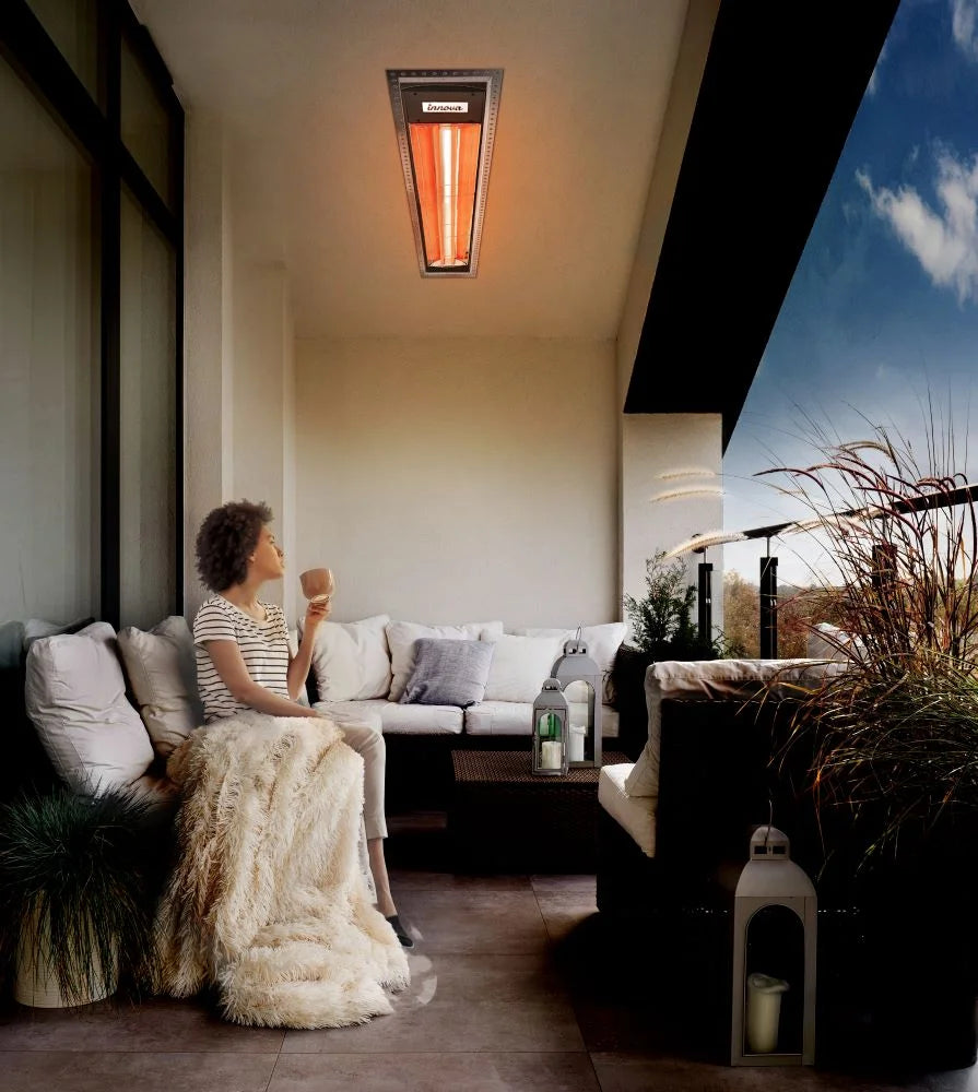 5000 Watt Electric Infrared Dual Element Heater, Stainless Steel Finish, Outdoor Wall Mount T70119