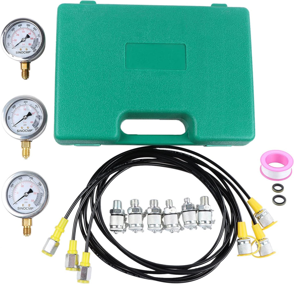 Hydraulic Pressure Gauge Kit Stainless Steel Test Gauge Kit Q847613