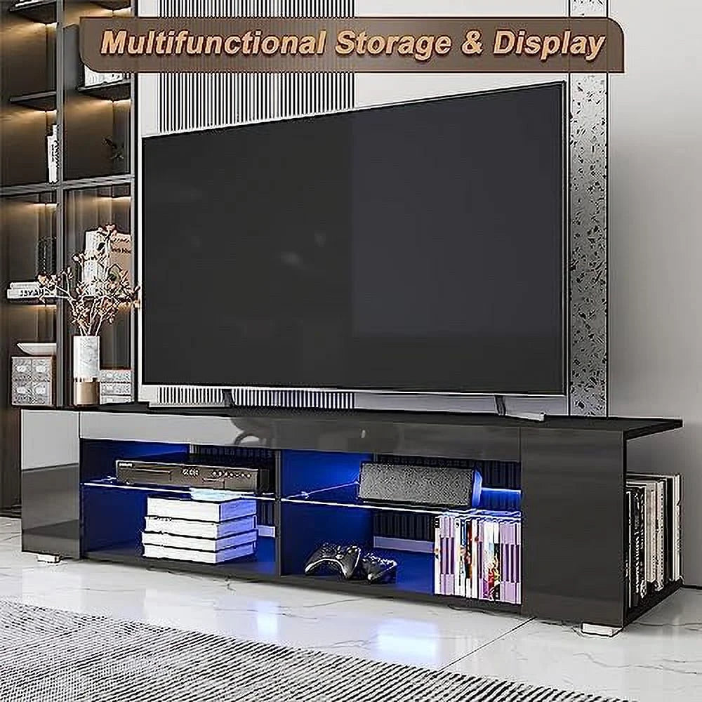 57 Inch LED TV Stand with Glass Shelves C328741