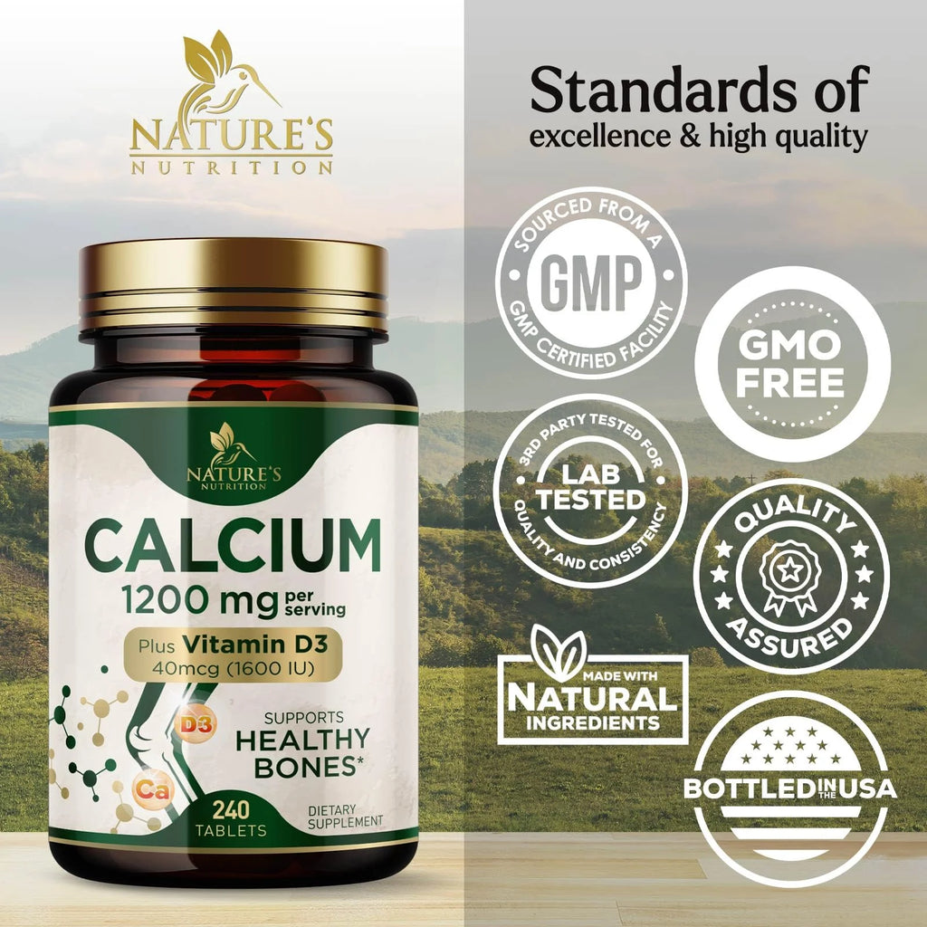 240 Tablets Calcium 1200 mg with Vitamin D3 Dietary Supplement O877261