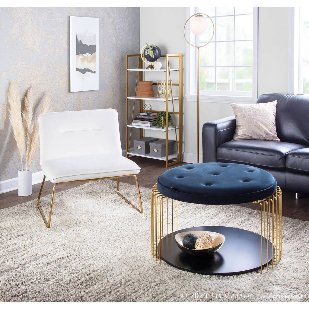 Cream Velvet Accent Chair P9008