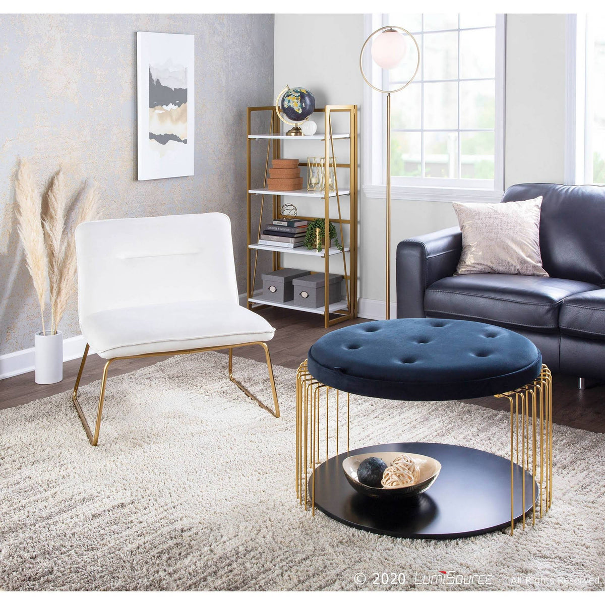 Cream Velvet Accent Chair P9008