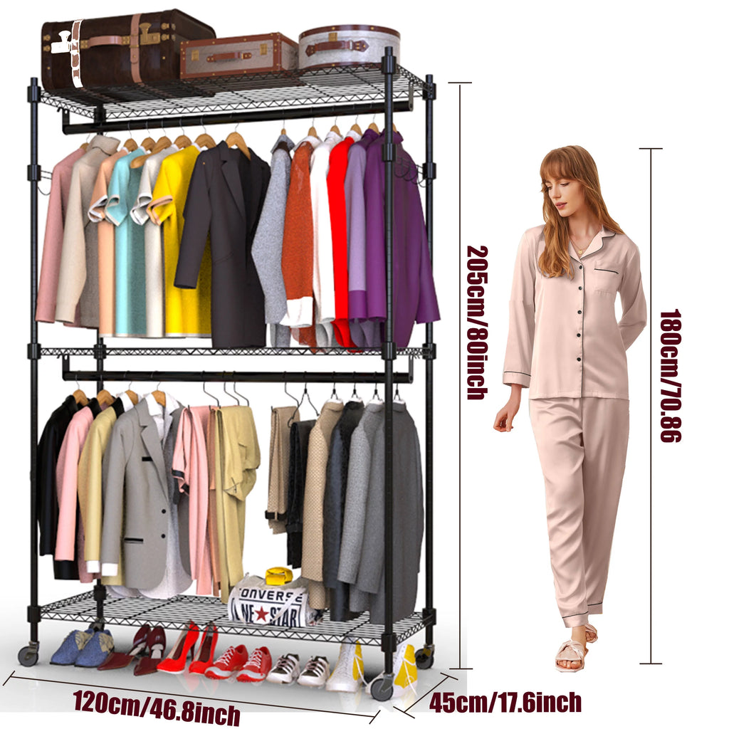 Heavy Duty Clothing Garment Rack with Shelves L103