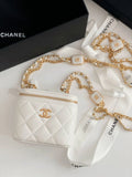 White Small Vanity With Chain Bag F116