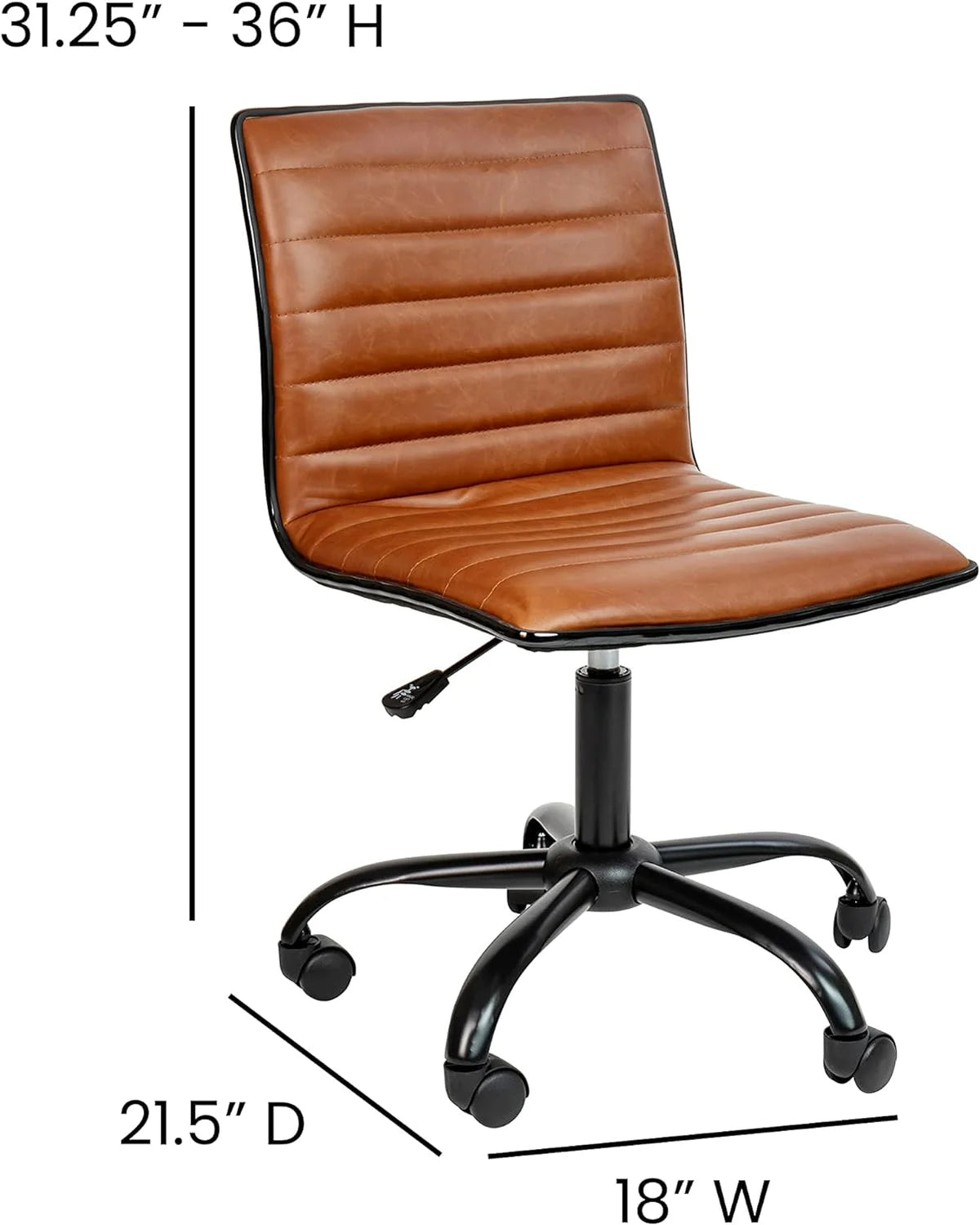 Brown Ribbed Swivel Office Chair N836