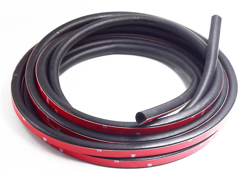 Universal D-Shape EPDM Rubber Door Seal Strip Self Adhesive 20 FT Pack of 2 H8316