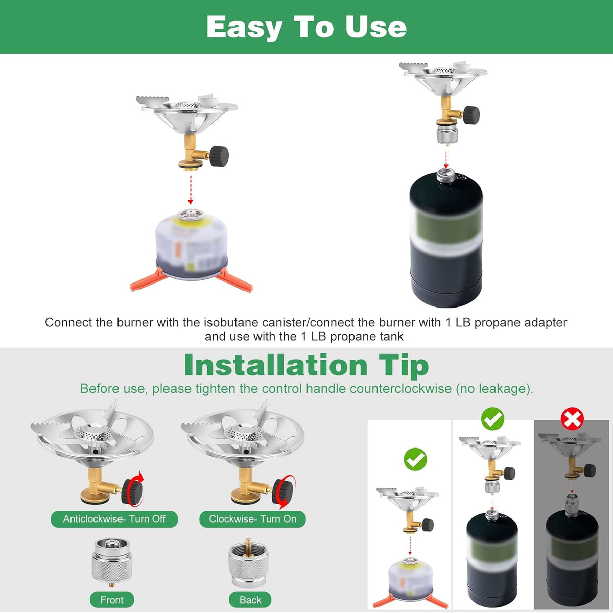 2 in 1 Portable Camping Stove with Carrying Bag V264302