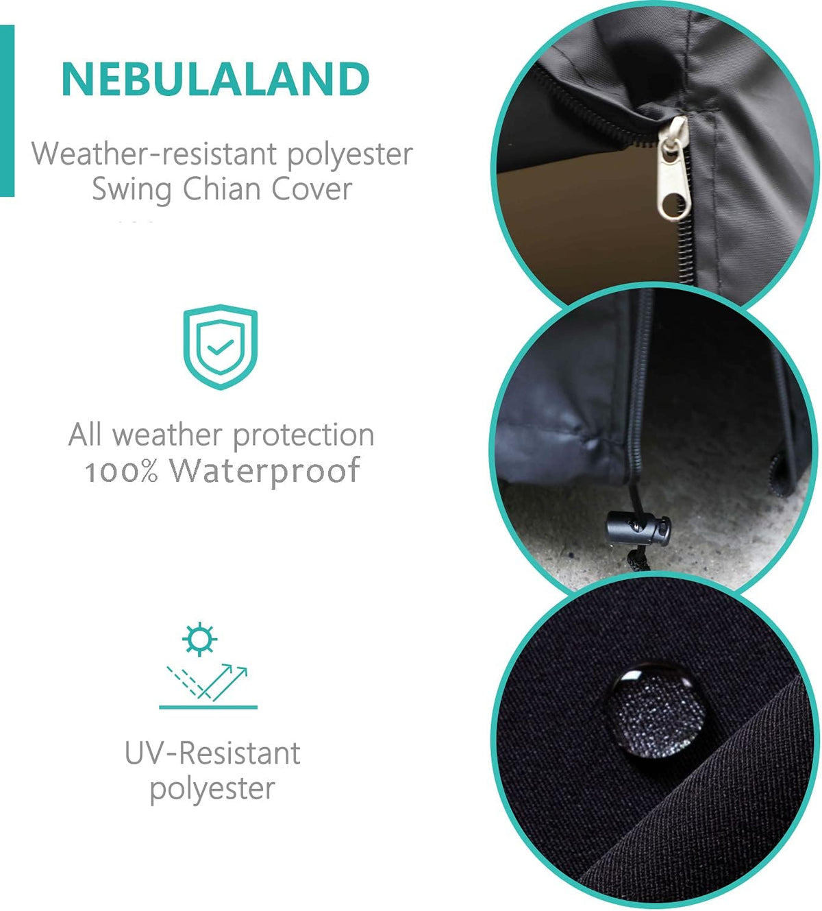 Waterproof 3 Seater 600D Heavy Duty Swing Cover F832