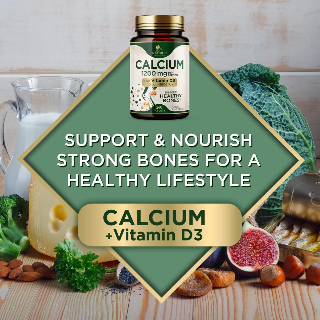 240 Tablets Calcium 1200 mg with Vitamin D3 Dietary Supplement O877261