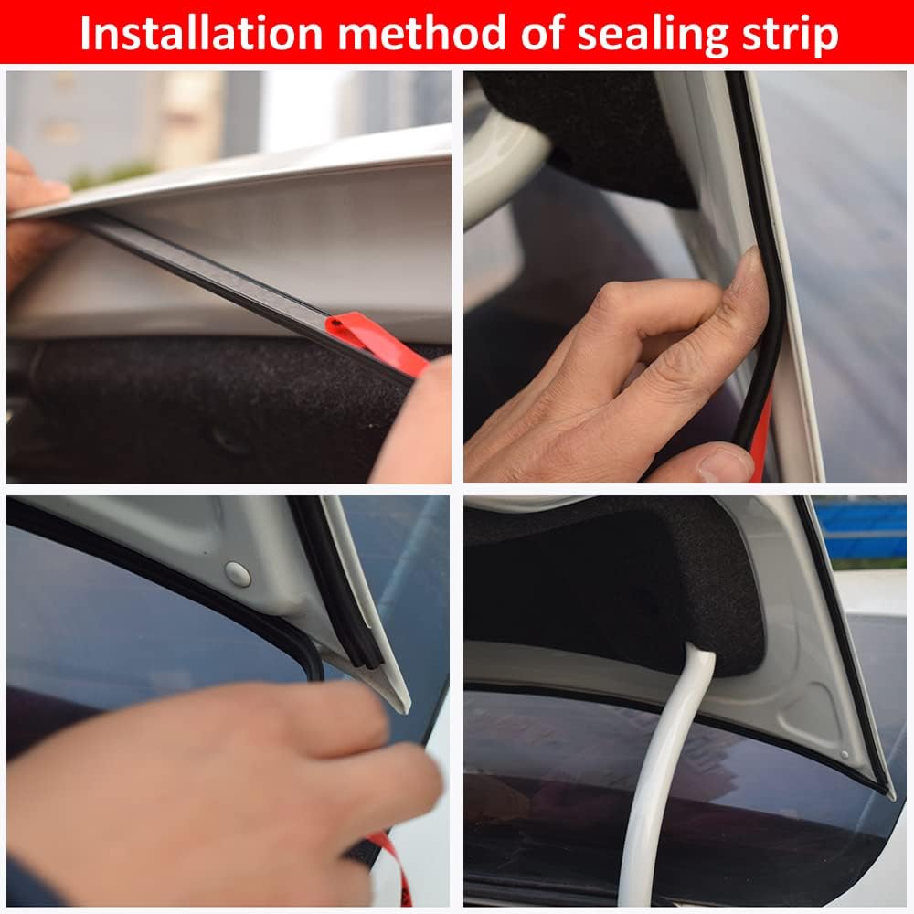Universal D-Shape EPDM Rubber Door Seal Strip Self Adhesive 20 FT Pack of 2 H8316