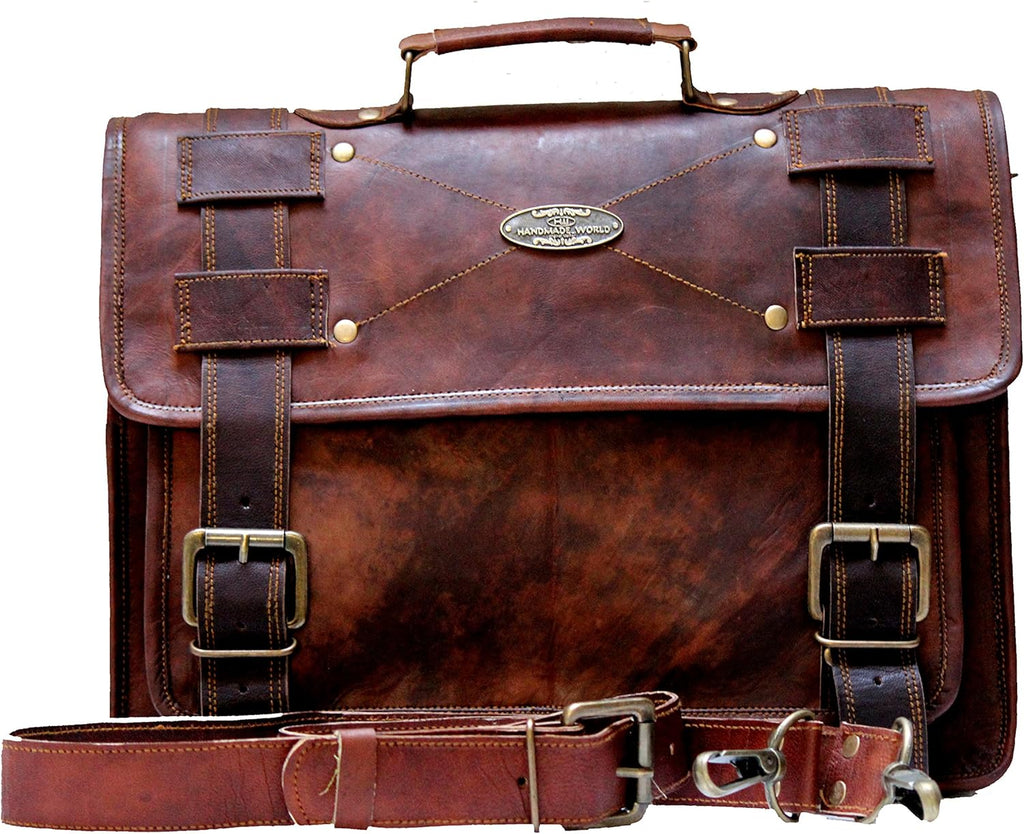 Vintage Brown Leather Laptop Messenger Bag (11 X 15) H60090