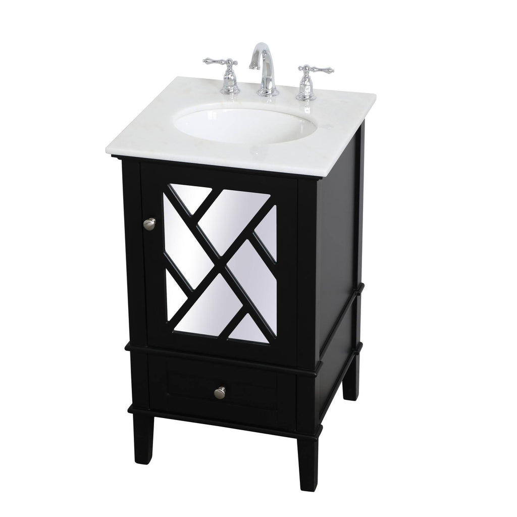 Grey Vanity Cabinet Set with Marble Top S475576