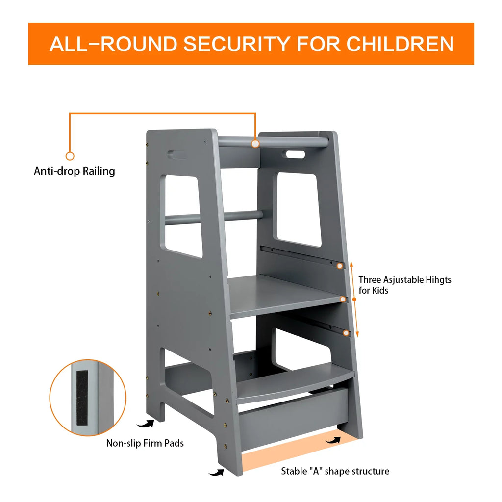 Wooden Adjustable Kids Step Stool M86181