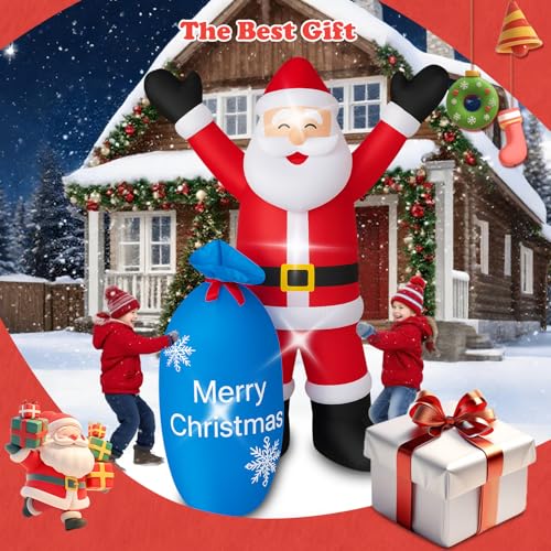 Inflatable Santa Claus Christmas Yard Decor with LEDs L824