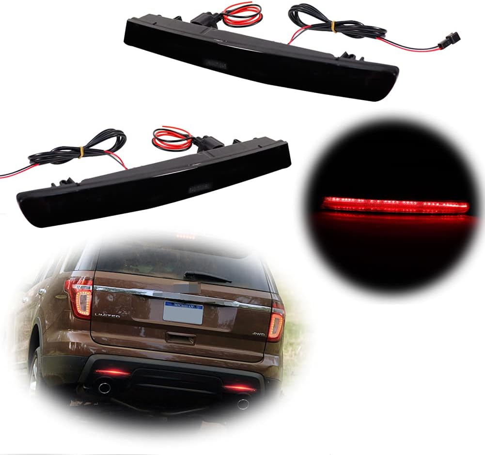 Smoked Lens LED Bumper Reflector Rear Fog Lights Pack of 2 V425646