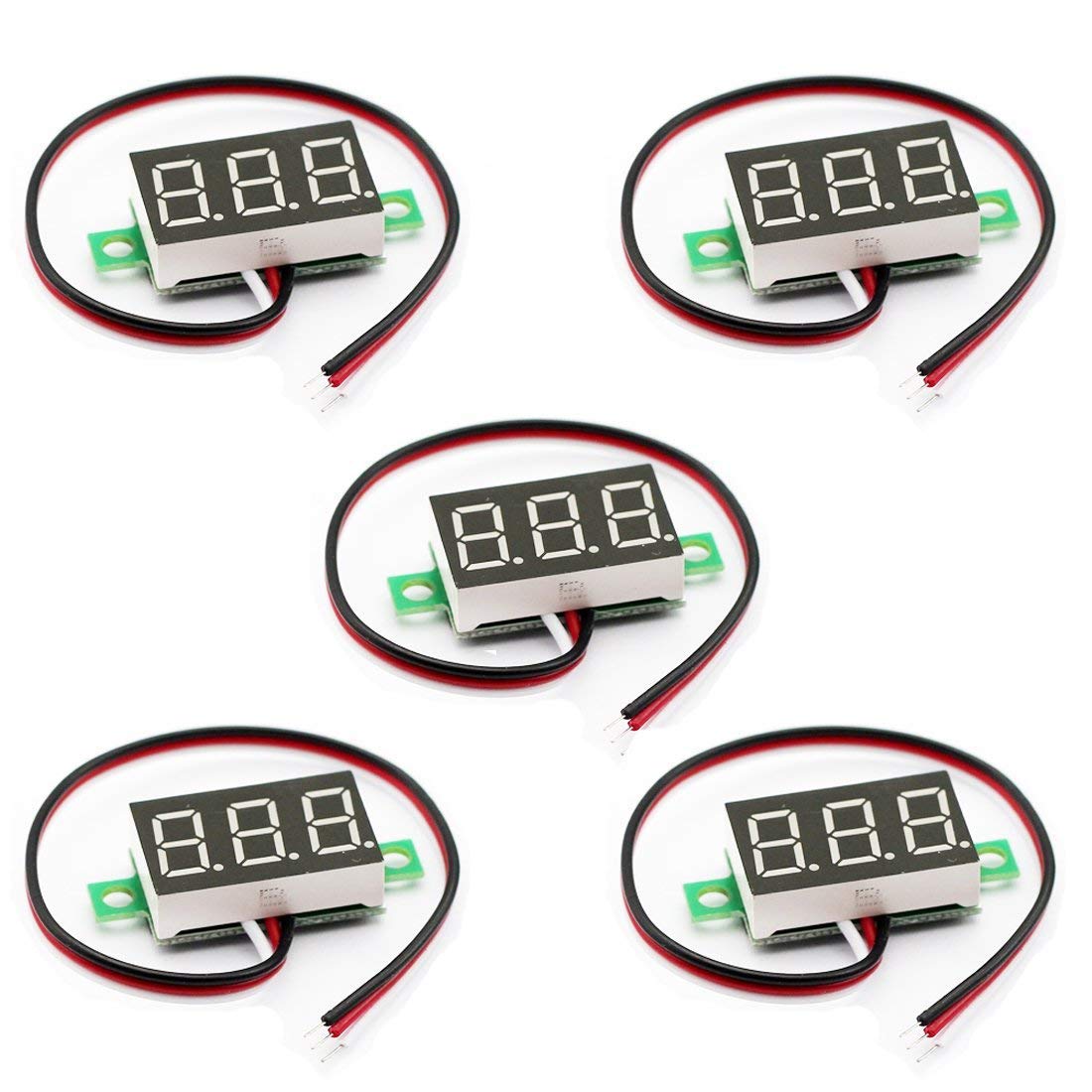 5pcs DC 0~30V Digital Voltmeter Red LED Display X819