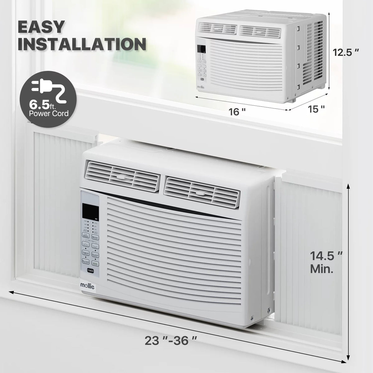 6,000 BTU Smart Window Air Conditioner with WiFi, White L21679