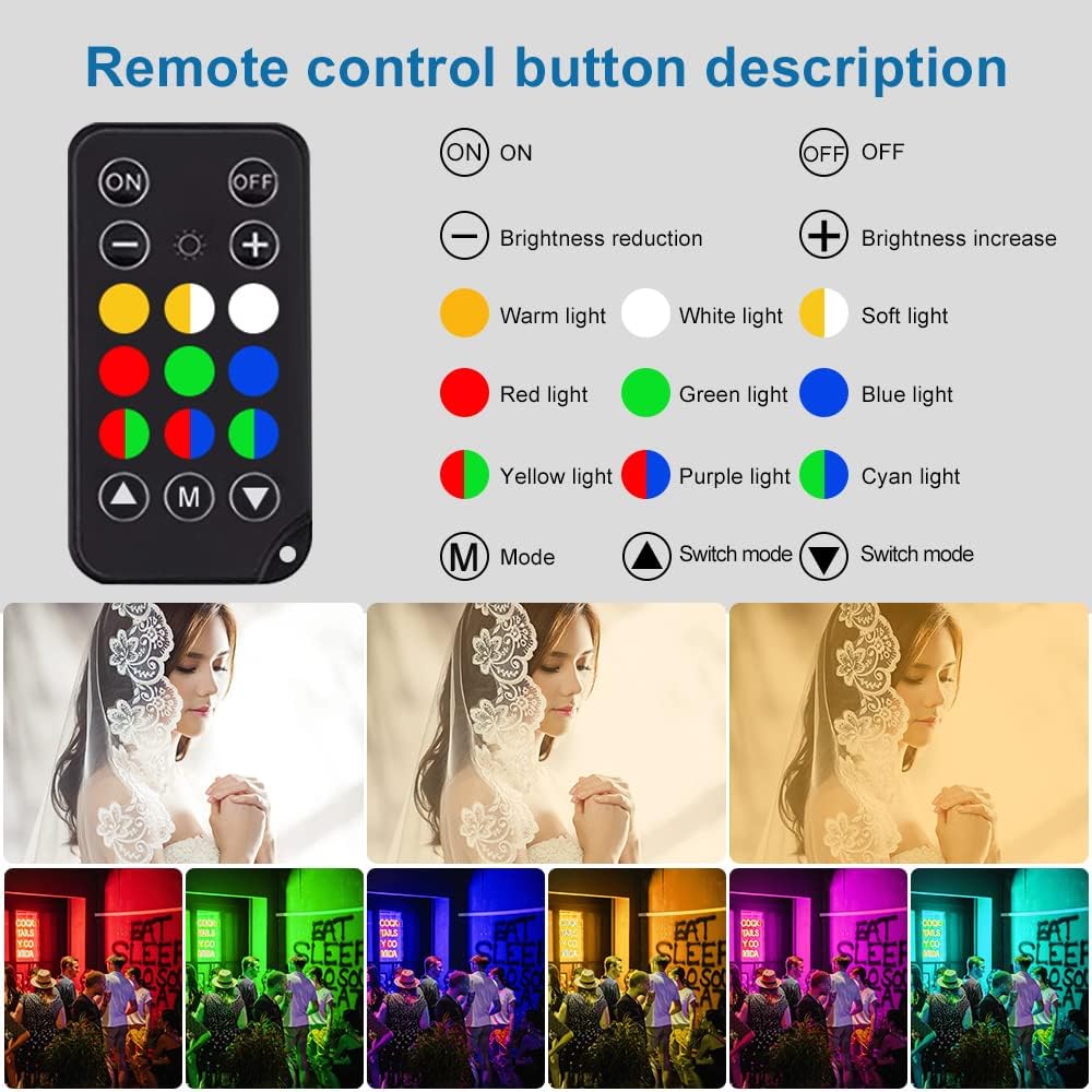 Handheld LED Video Light with Tripod & Remote Control, Pack of 2 Q129763