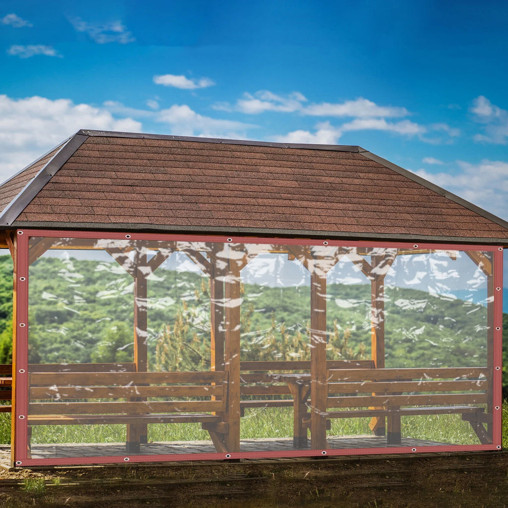 Brown Clear Awning Canopy Tarpaulin F4901