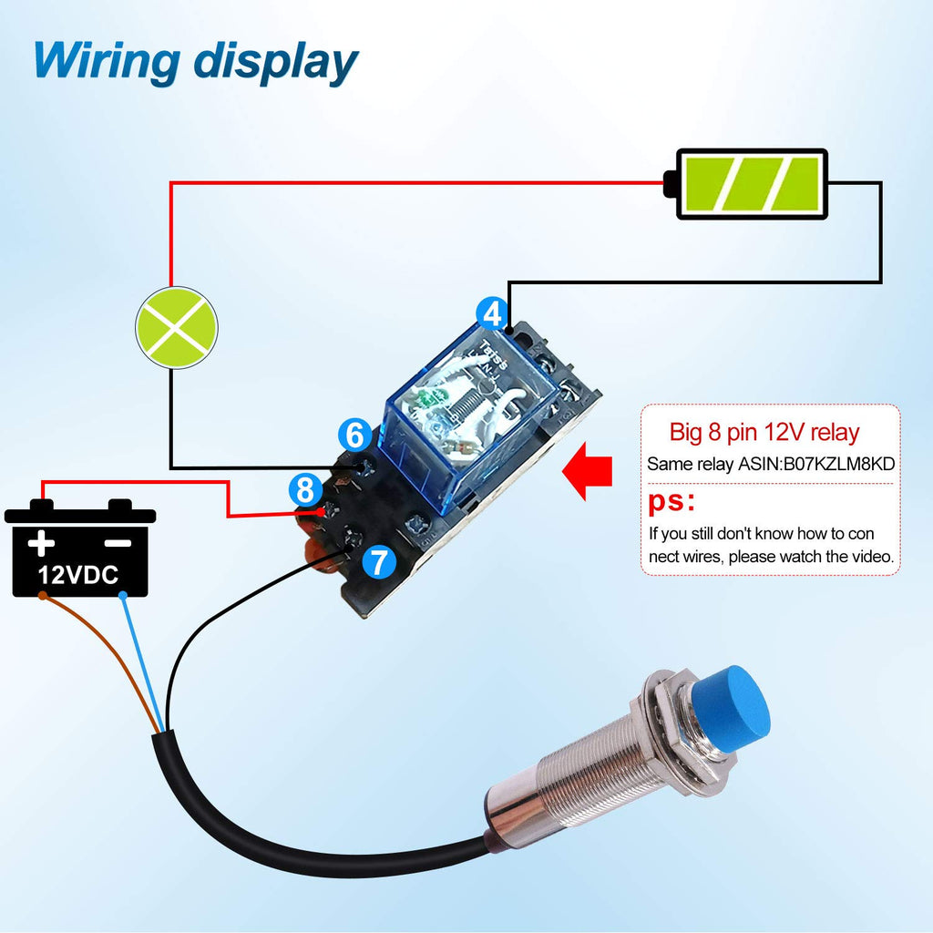 Capacitance Proximity Sensor Switch NPN NC DC 6-36V 300mA M18 3-Wire V29235
