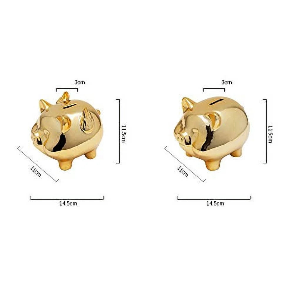 Ceramic Gold Pig Piggy Bank F31821