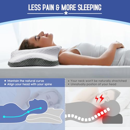 Gray Contour Memory Foam Cervical Pillow C49162
