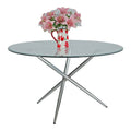 Round Steel and Glass Dining Table W1328