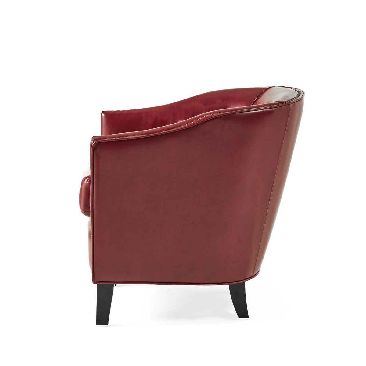 Red Bonded Leather Club Chair N397