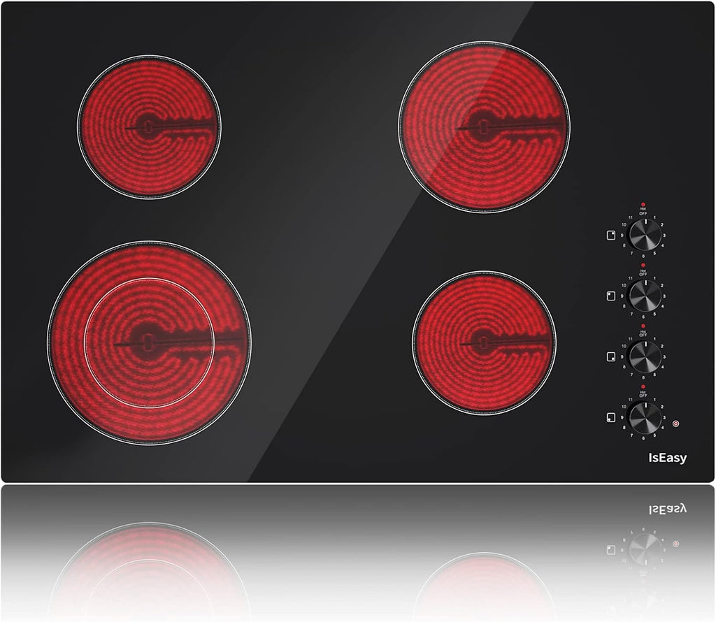 Black 30 Inch 4 Burners Ceramic Drop-in Radiant Cooktop U269