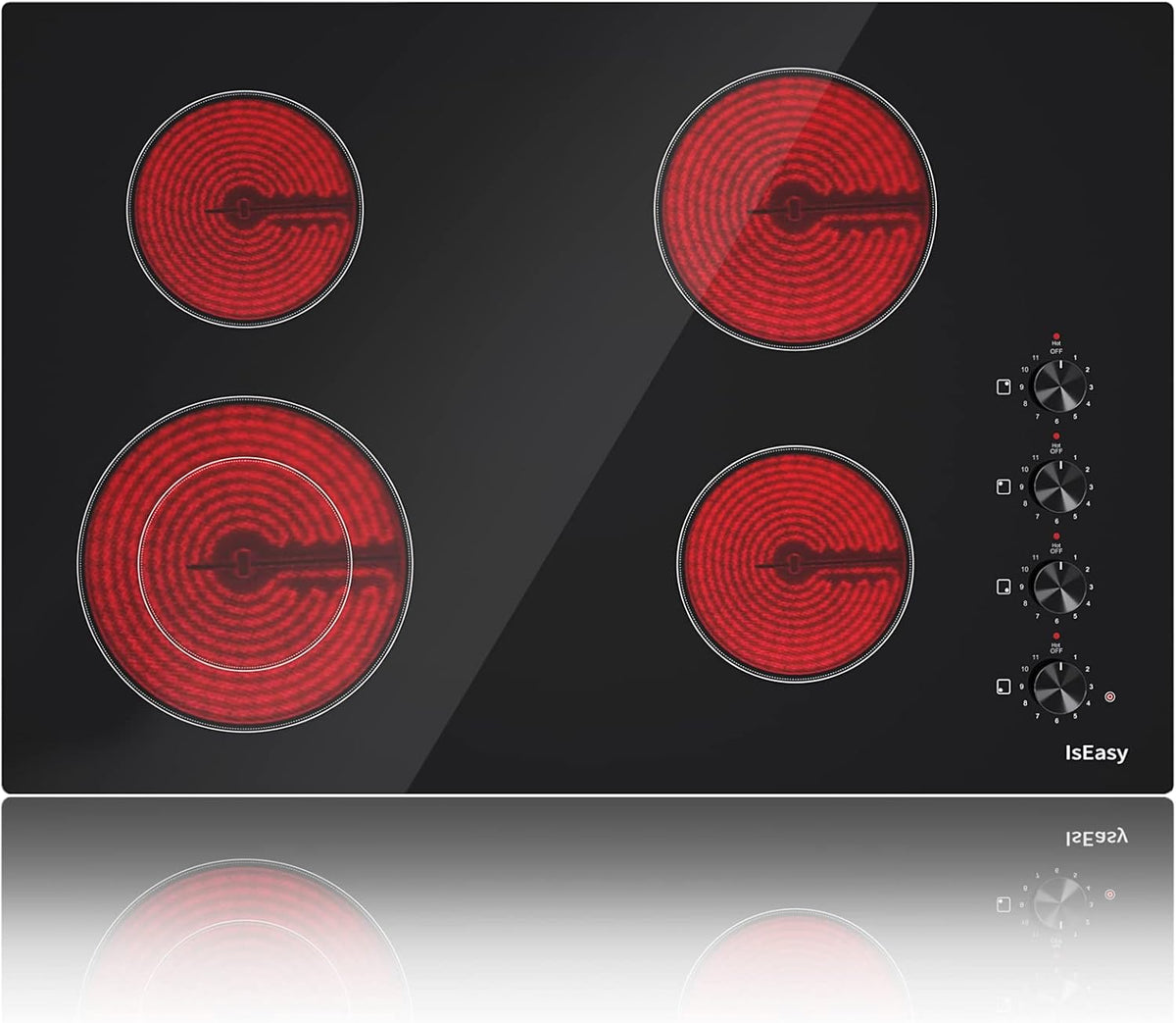 Black 30 Inch 4 Burners Ceramic Drop-in Radiant Cooktop U269
