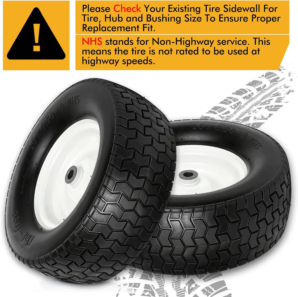 16x6.50-8 Lawn Tires with Rim, Set of 2 M3609