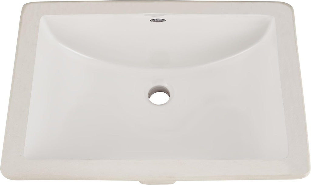 Ceramic Undermount Rectangular Bathroom Sink, 18'' L x 12'' W x 16.43'' H, White B22754