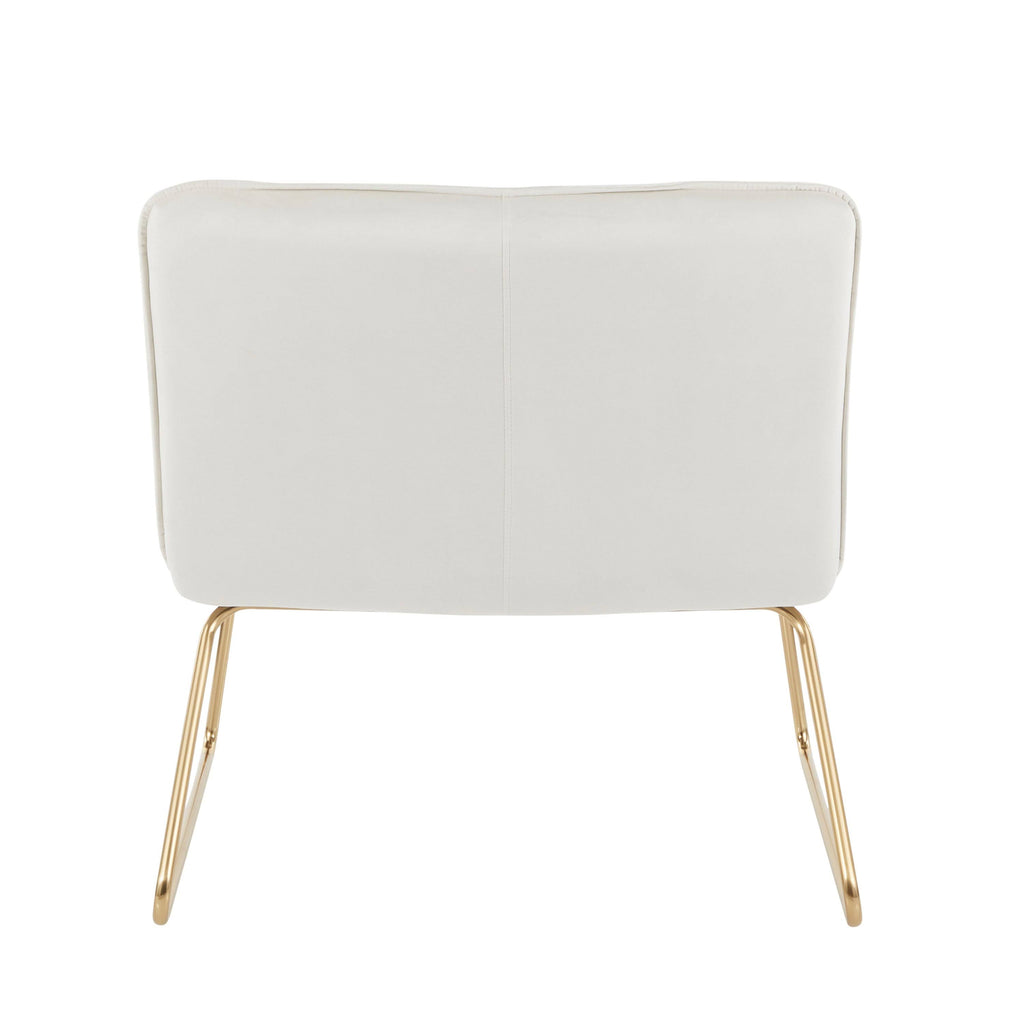 Cream Velvet Accent Chair P9008