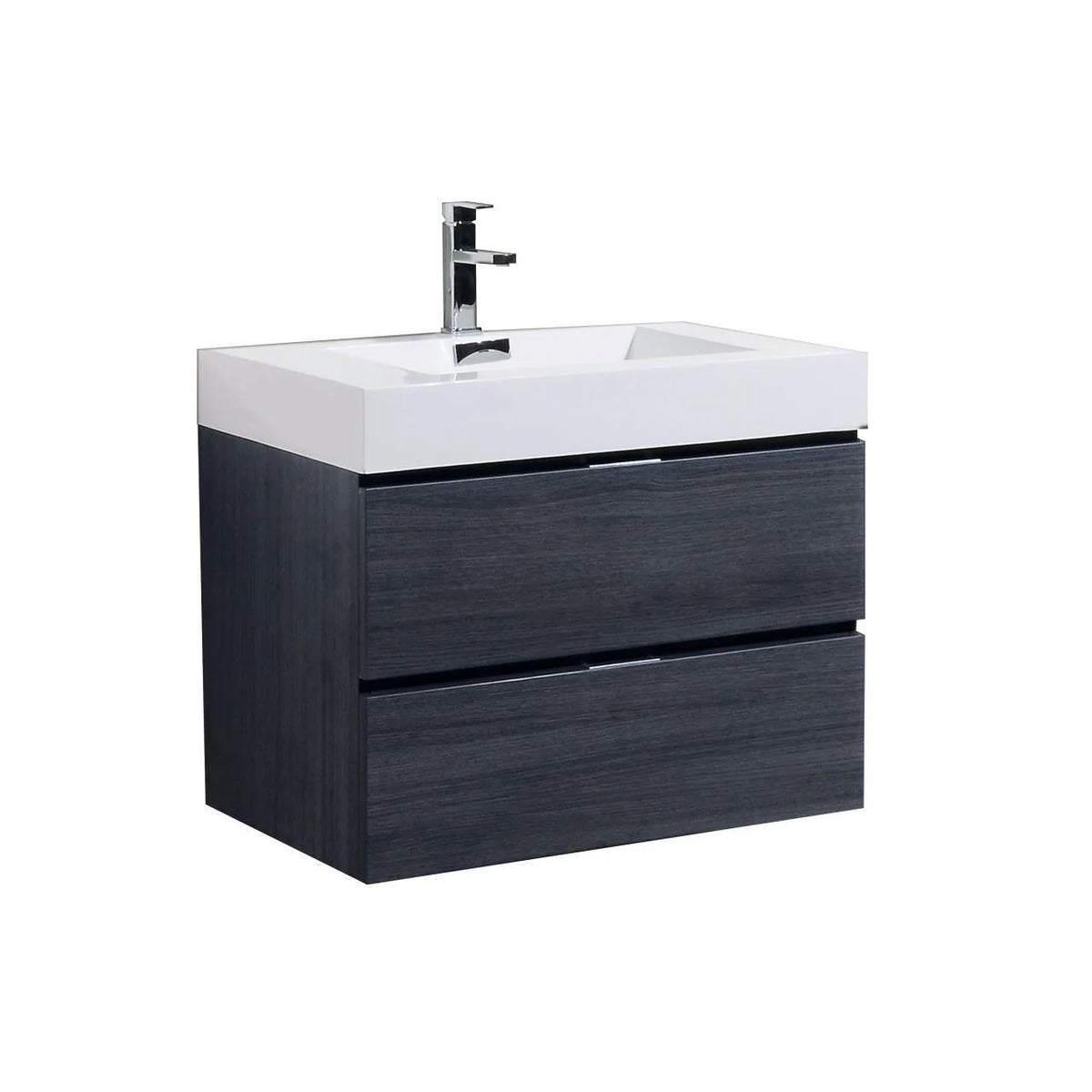 30 in. Wall Mount Gray Oak Bathroom Vanity S289408