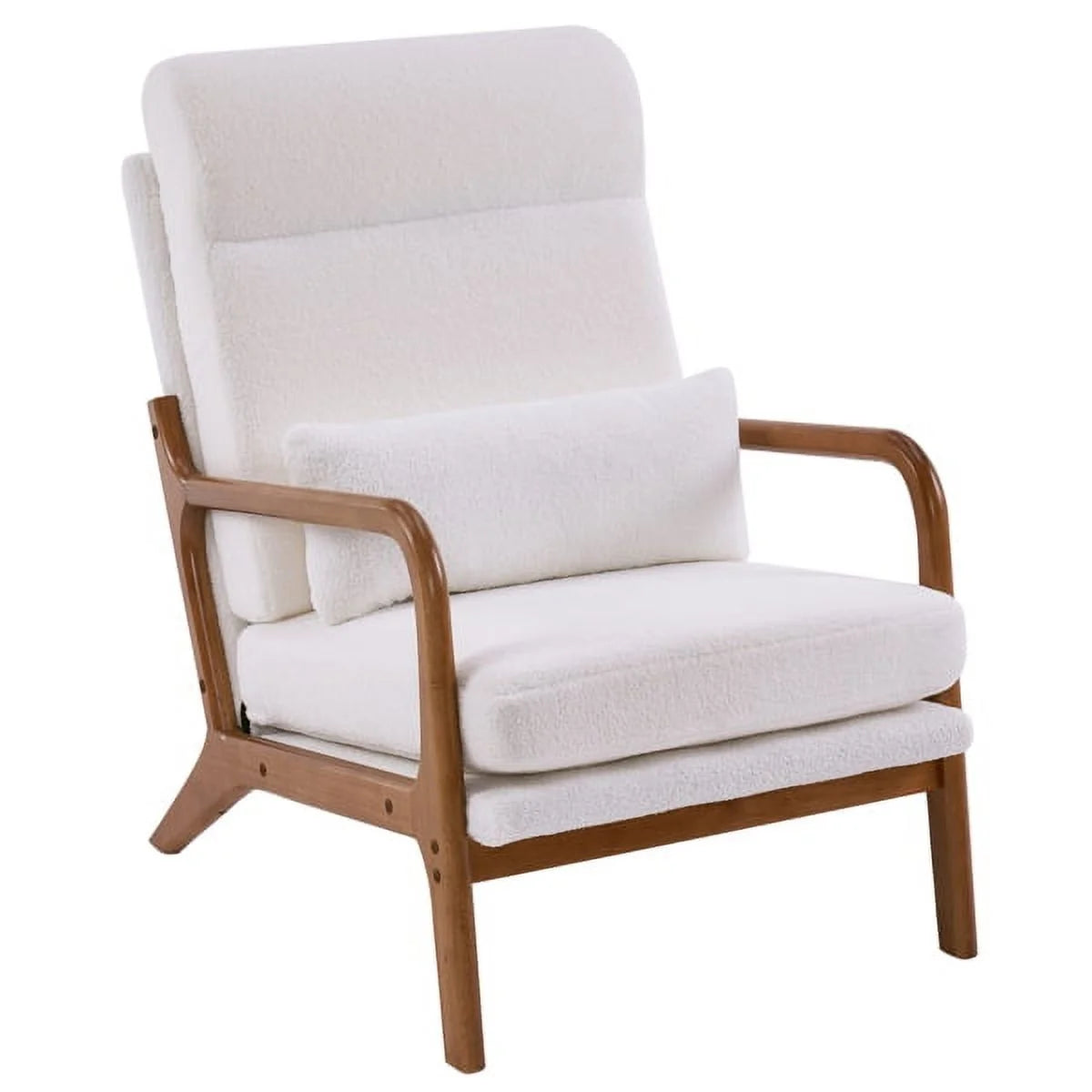 Mid-Century Modern Accent Chair with Lumbar Pillow E9586