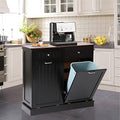 Teal Wood Tilt Out Trash Can Cabinet with Double Hidden Trash Can Holder Q284664