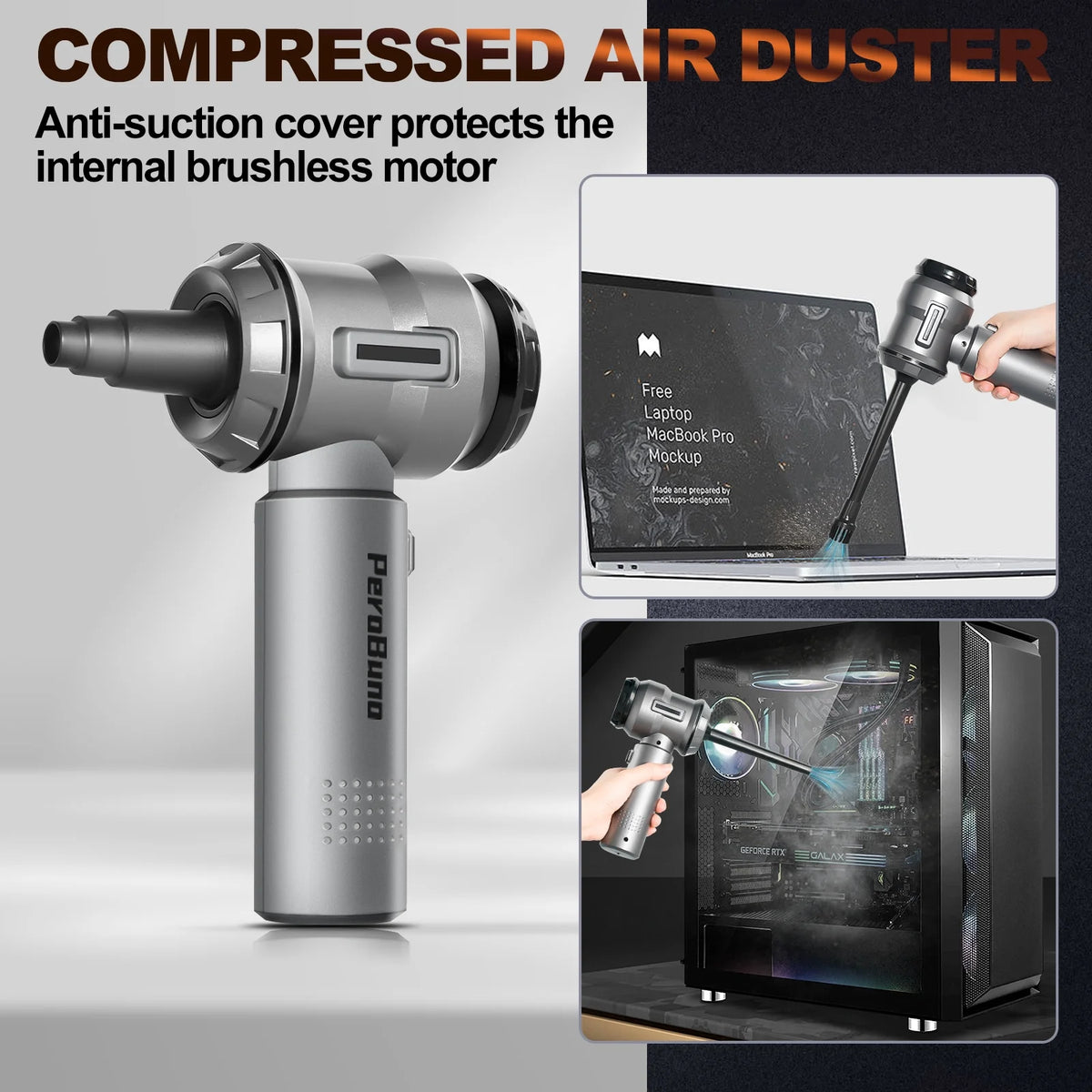 Handheld Vacuum Cordless, 18KPA Rechargeable Car Vacuum & Air Duster with 3 Gear V345265