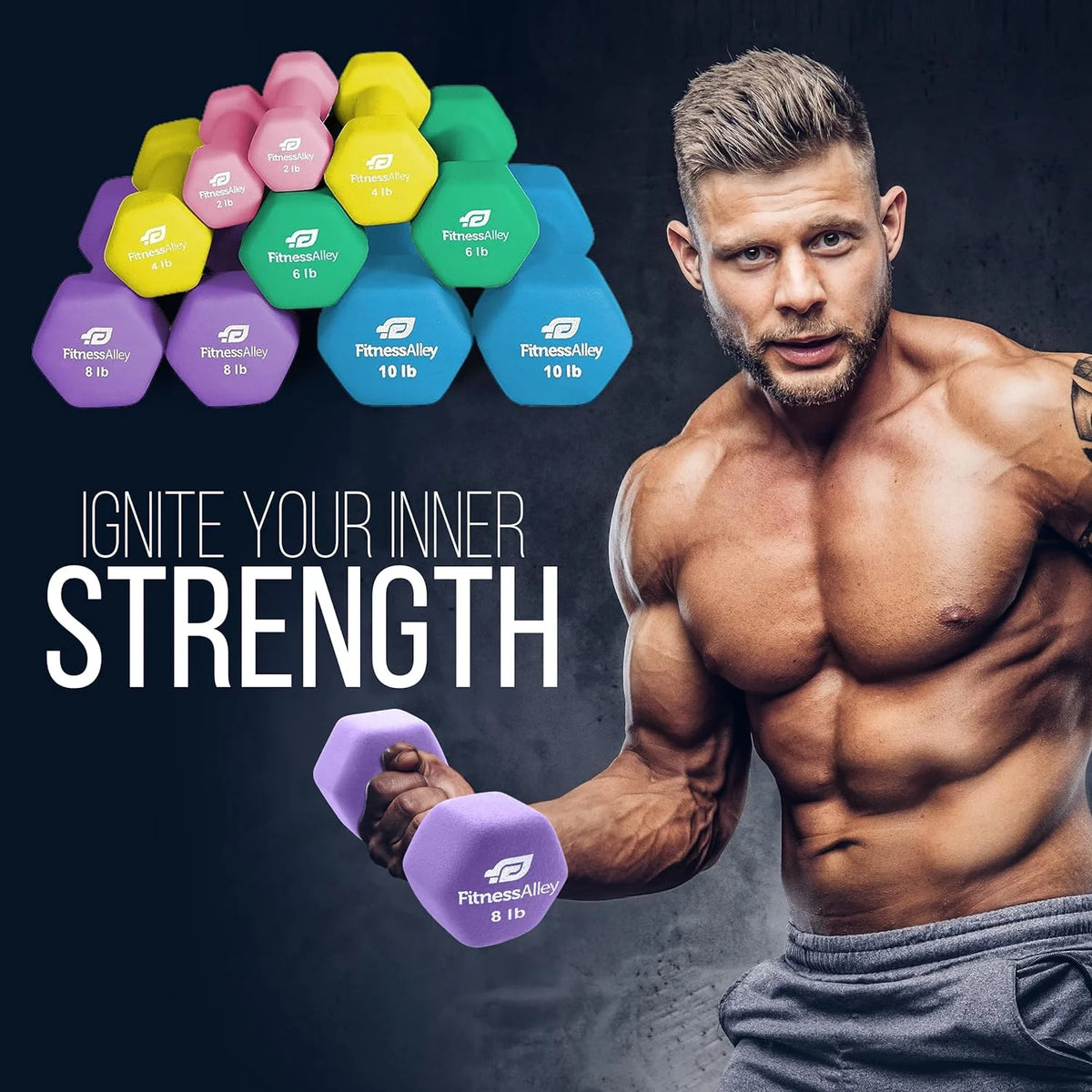 Neoprene Hex Dumbbells Set D69083