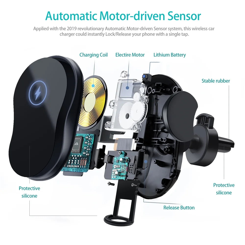 Wireless Car Charger Mount for iPhone 14/13/12/11/X/8 Series F190451