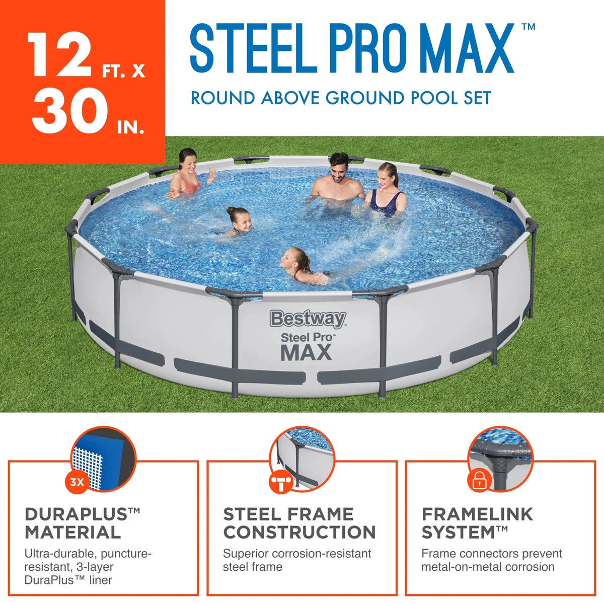 Steel Pro Max Swimming Pool Set with Filter Pump D535