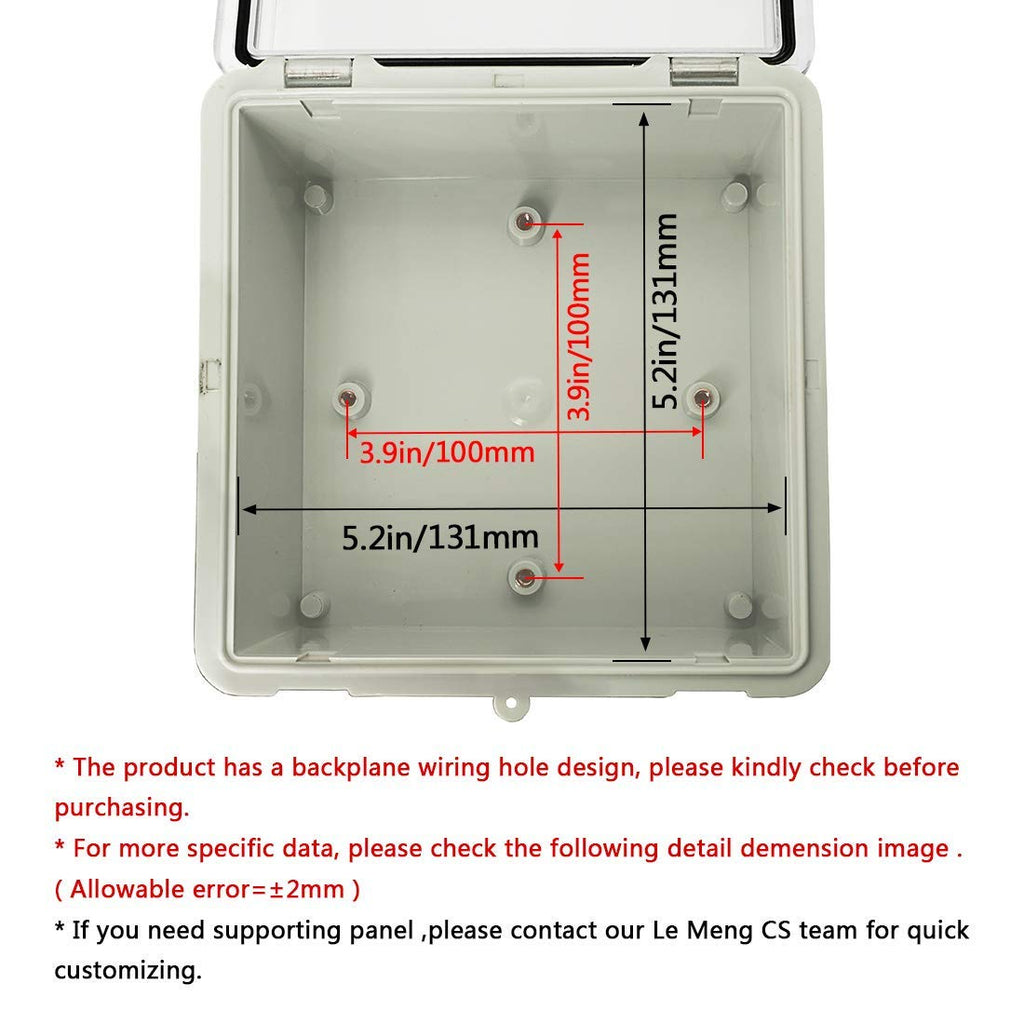 ABS Plastic IP65 Junction Box with Clear Cover 5.9 x 5.9 x 3.5 inch Pack of 2 X63264